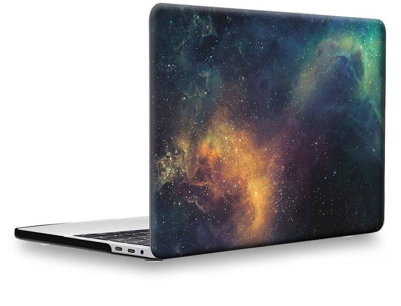 UESWILL Galaxy Pattern Hard Case Compatible with 2016-2019 Release MacBook Pro 15 inch with Touch Bar & USB-C, Model A1990 A1707, Nebula/Green - Image 1